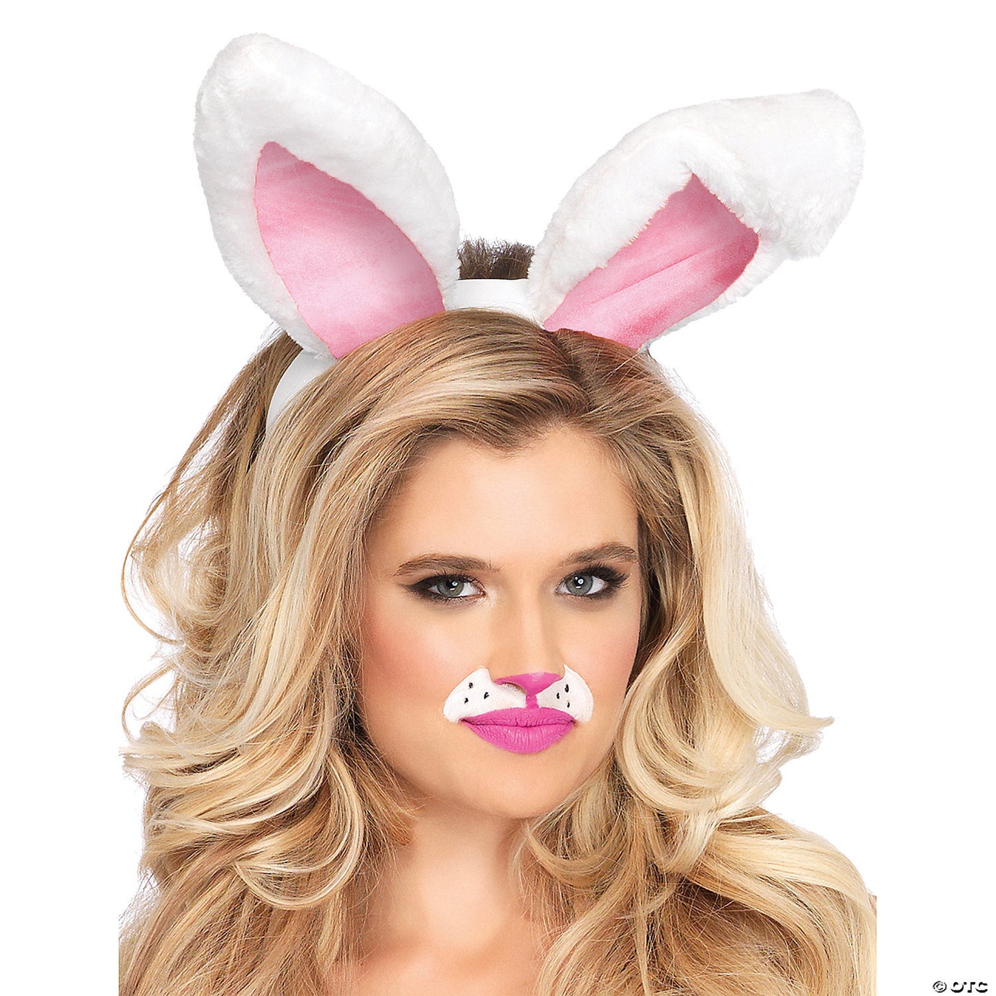 Adult plush bunny ears-white