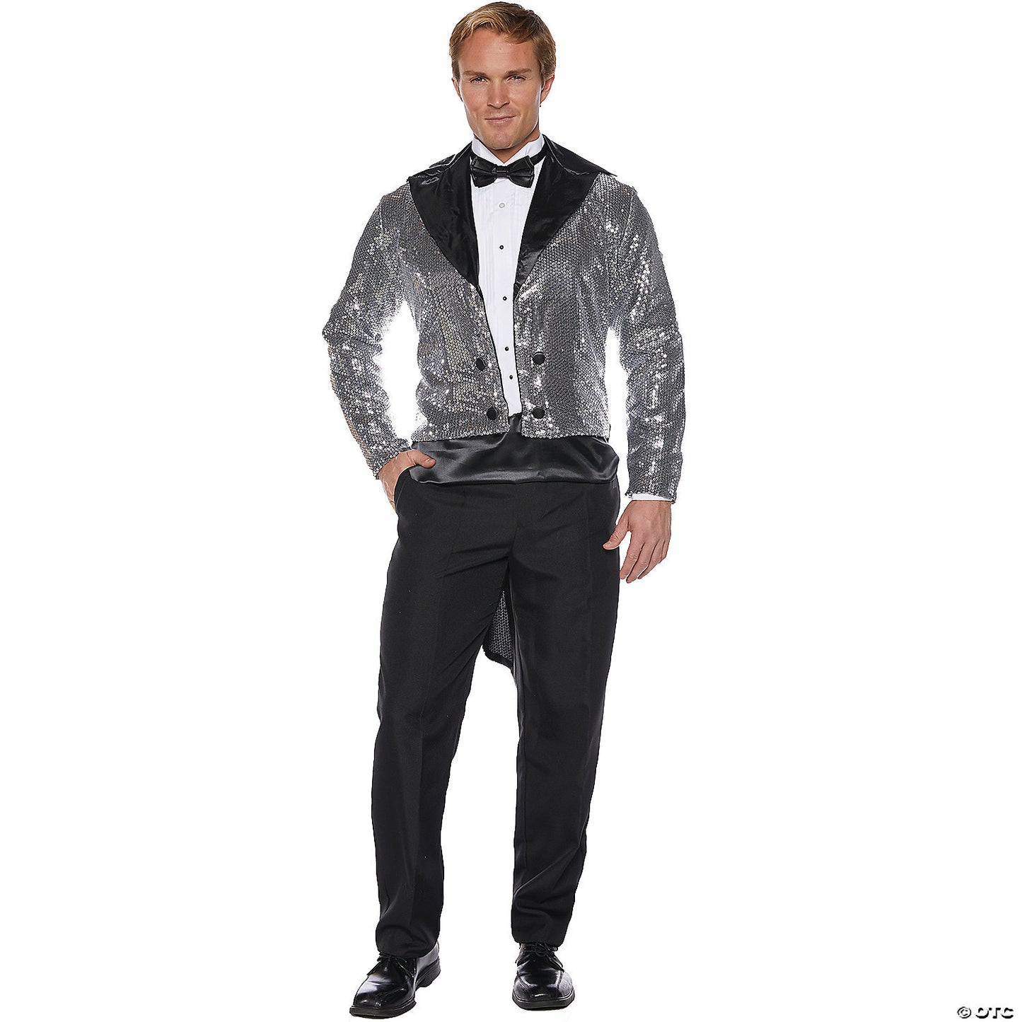 Adult silver sequin tailcoat