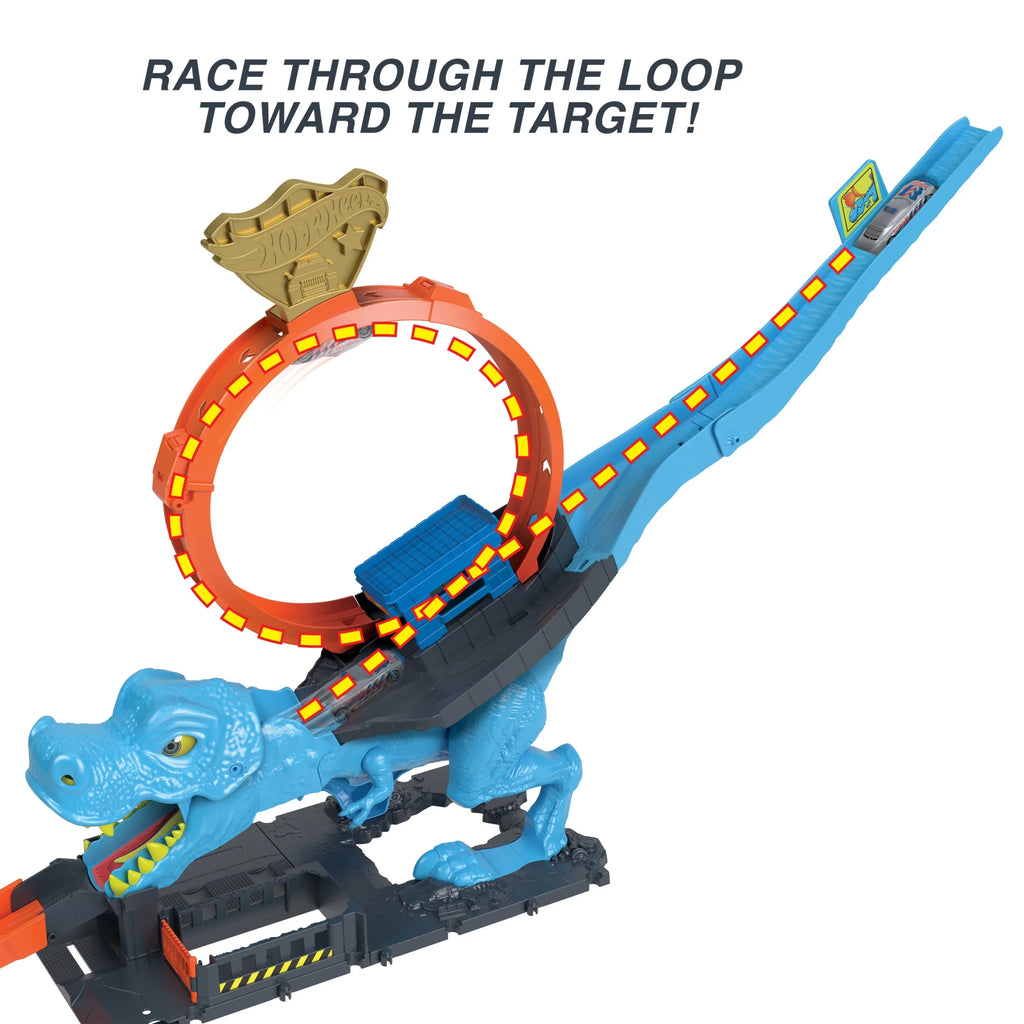 City T-Rex Loop and Stunt Playset, Track Set with 1 Toy Car