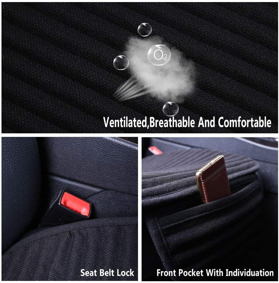 Linen Front Car Seat Cover,Seat Protector,Buckwheat Hull Cooling