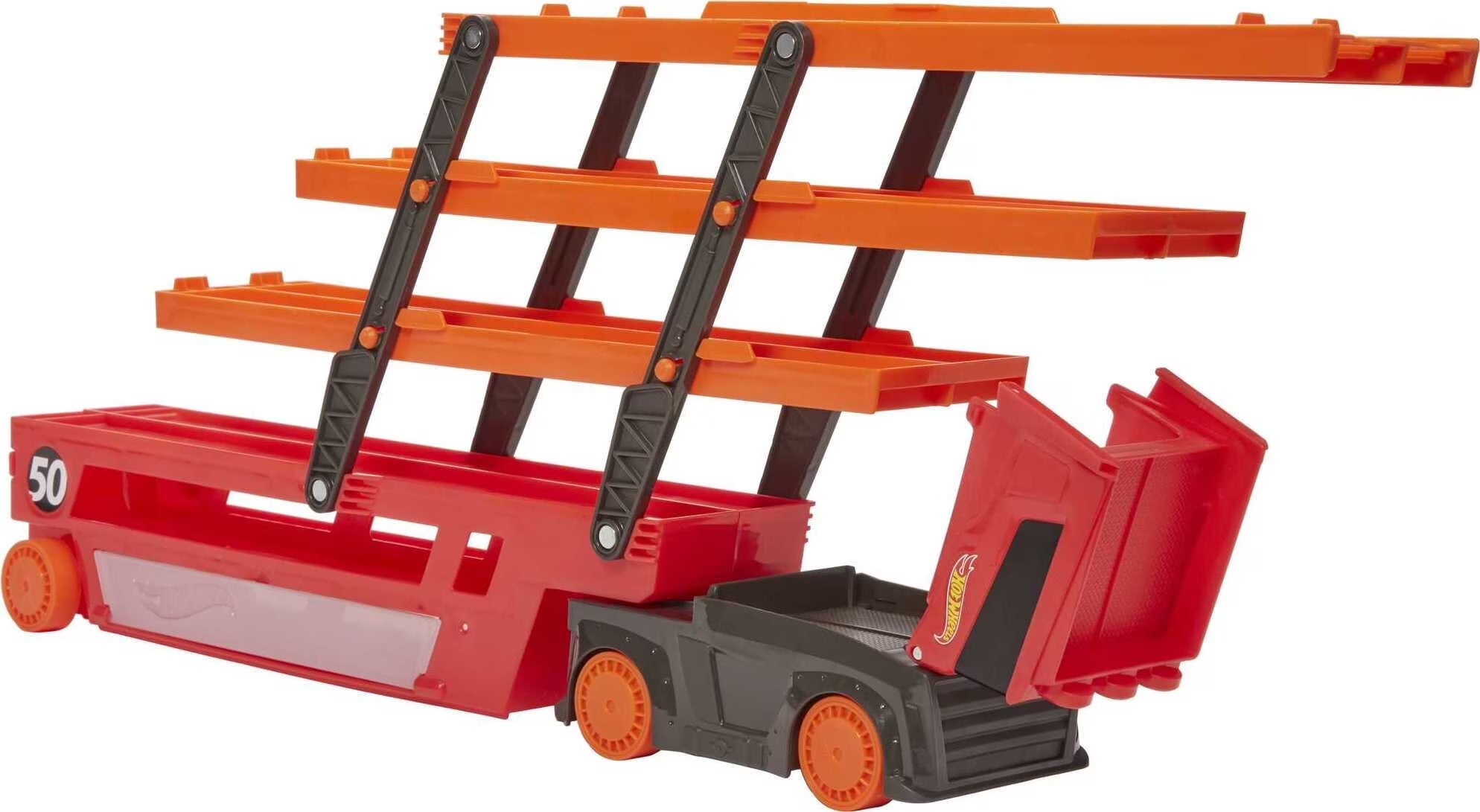 Mega Hauler with 6 Expandable Levels, Stores up to 50 1:64 Scale Toy Vehicles