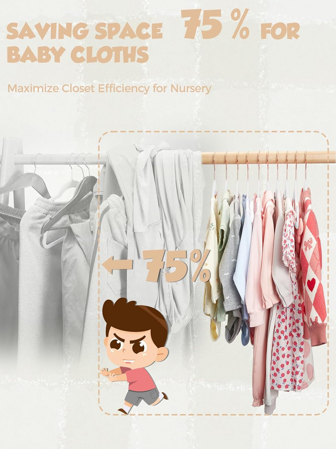 Smartor 11.8" Premium Baby Velvet Hangers for Closet, 50 Pack, White