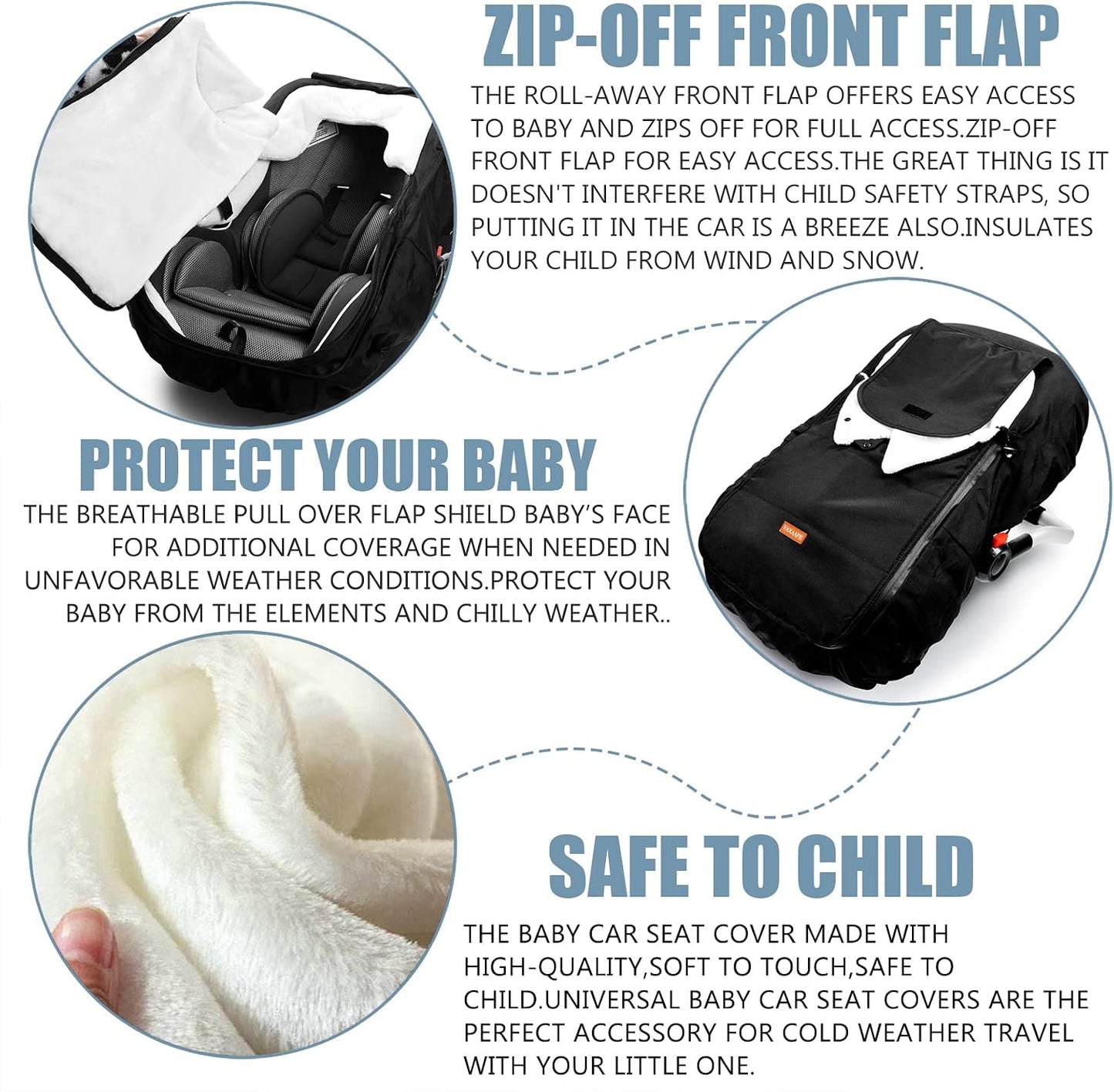 Baby Car Seat Cover,Universal Winter Car Seat Cover for Infant Boys Girls