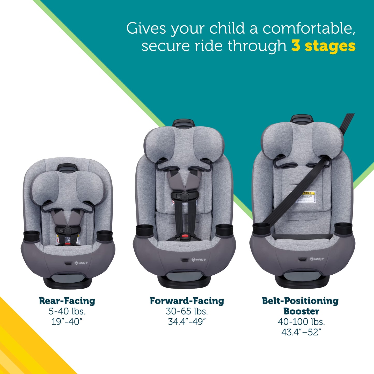 Quickfit All-In-One Convertible Car Seat, Travel Car Seat, Cirrus