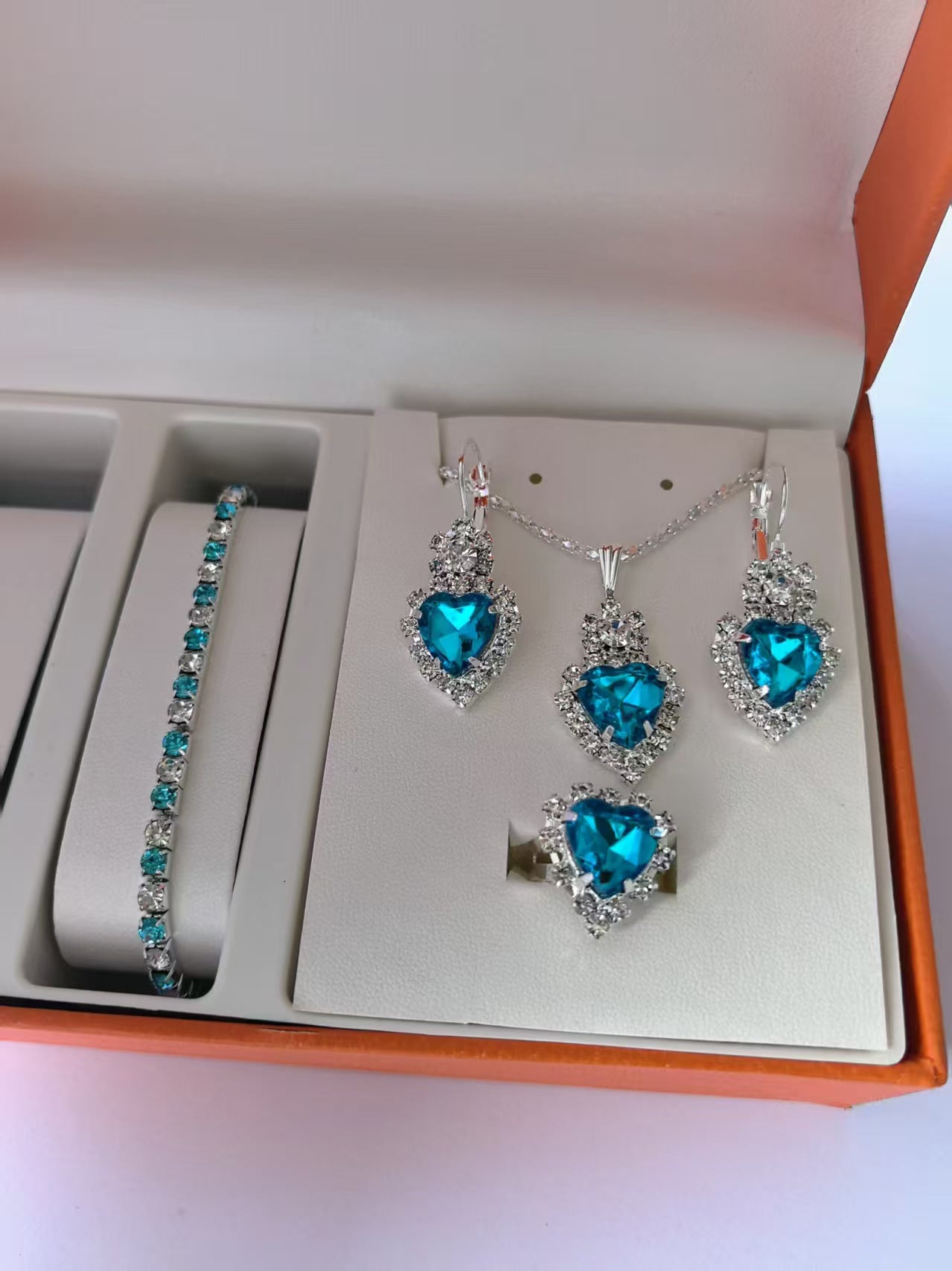 Diamond Encrusted Zircon Jewelry Set