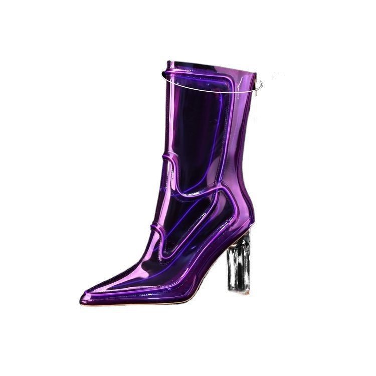 Women LED Flashing Sequin Dance Boots