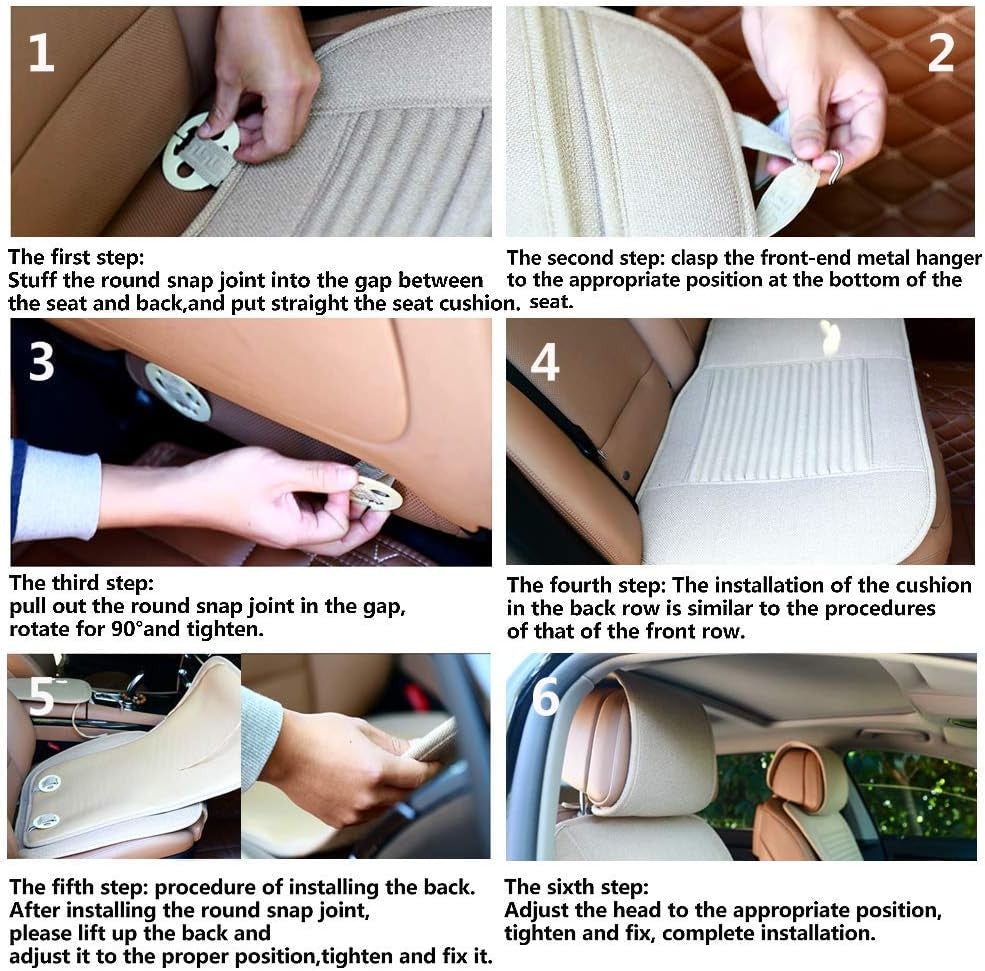 Linen Front Car Seat Cover,Seat Protector,Buckwheat Hull Cooling