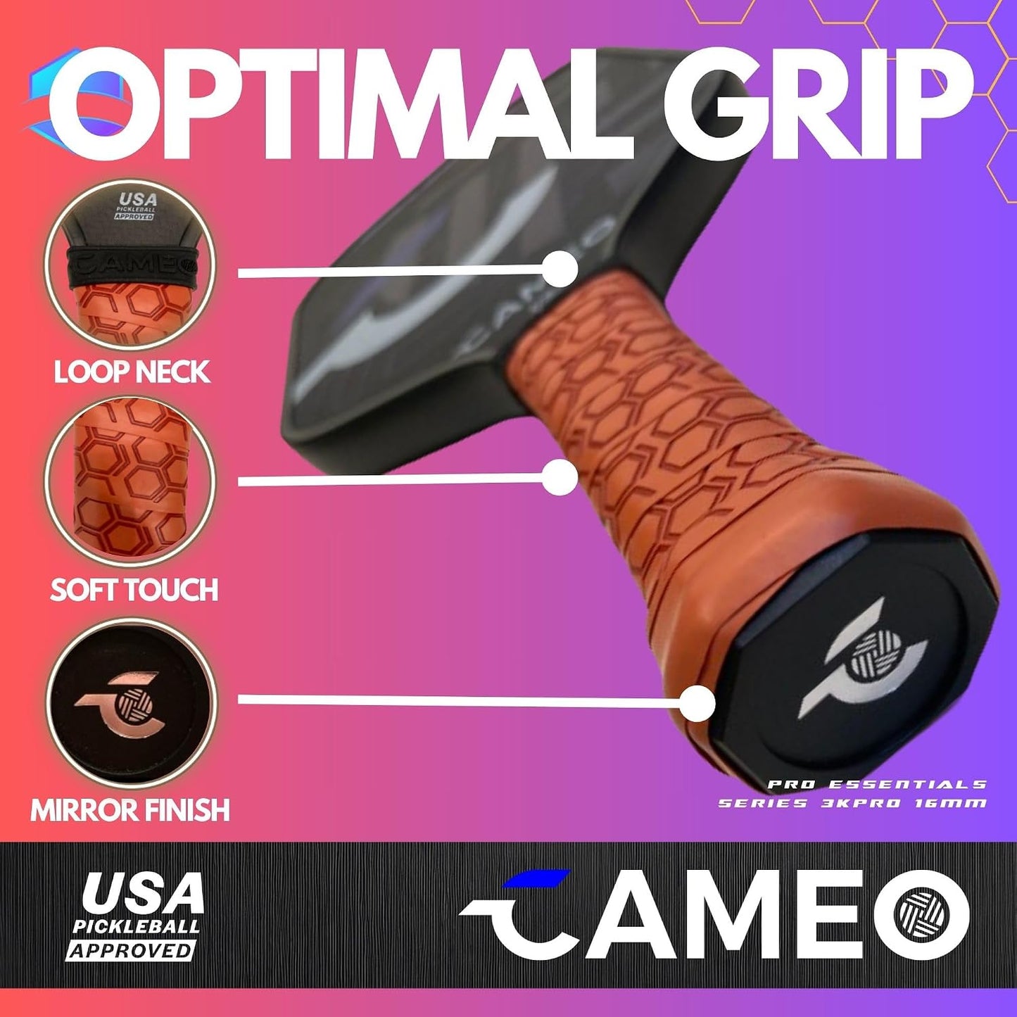 Pickleball Paddles | 3K Graphite Carbon Fiber Pickleball Paddle | 16Mm Pickle Ball Paddle | Pickleball Paddles Carbon Fiber Control & Power | Pickleball Racket Pro | USAPA Approved