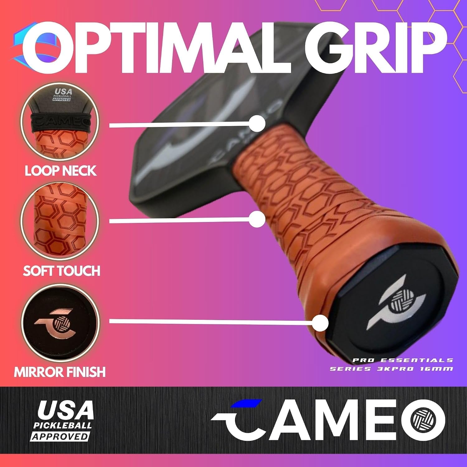 Pickleball Paddles | 3K Graphite Carbon Fiber Pickleball Paddle | 16Mm Pickle Ball Paddle | Pickleball Paddles Carbon Fiber Control & Power | Pickleball Racket Pro | USAPA Approved
