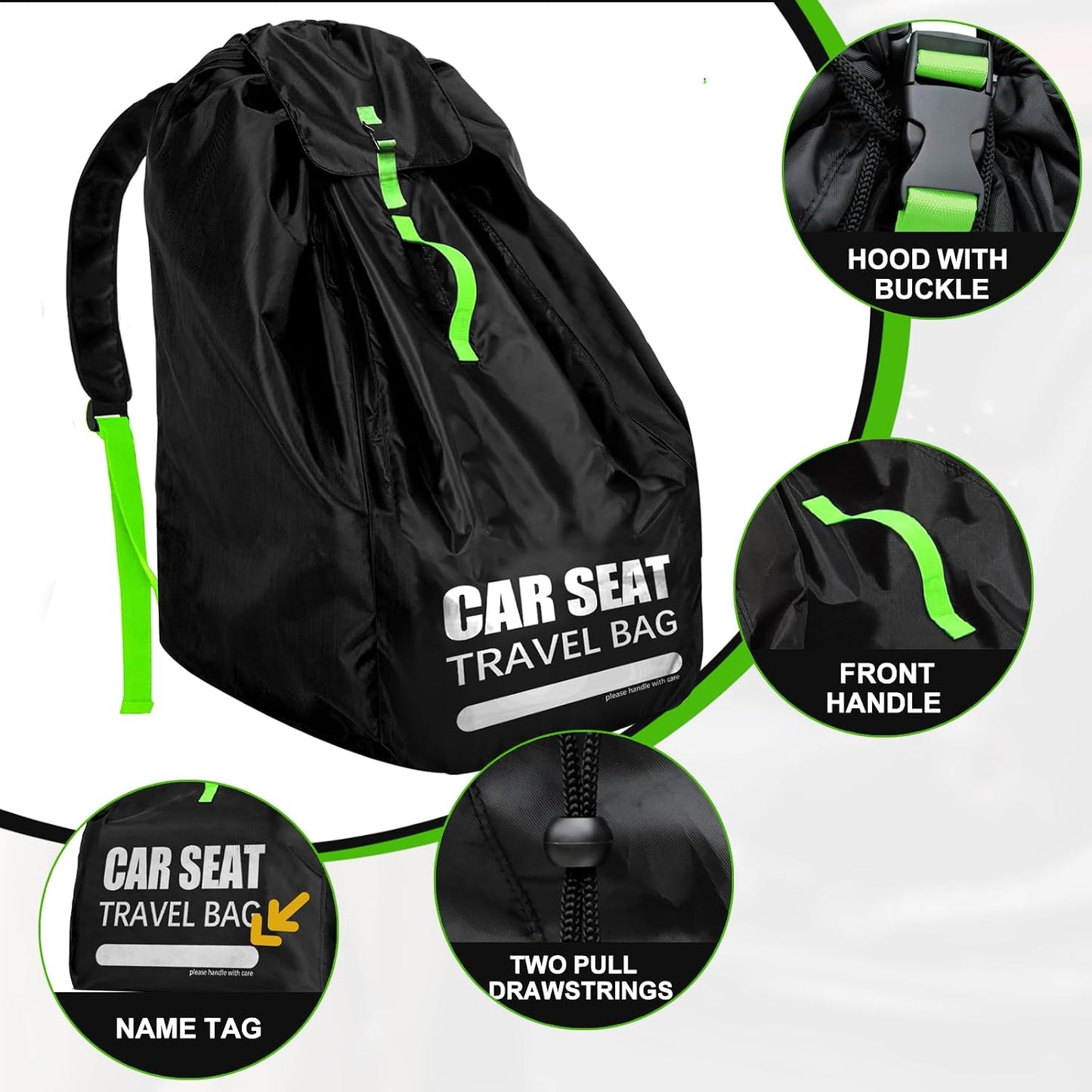 Car Seat Travel Bag for Airplane, Padded Strap Car Seat Bags for Air Travel