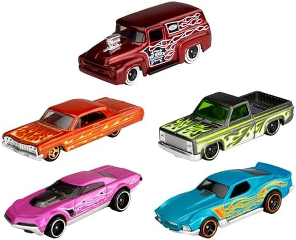 1:64 Scale Die-Cast Toy Cars 5-Pack, Set of 5 Toy Race Cars, Hot Rods, Character Cars, Rescue or Pick-Up Trucks (Styles May Vary)
