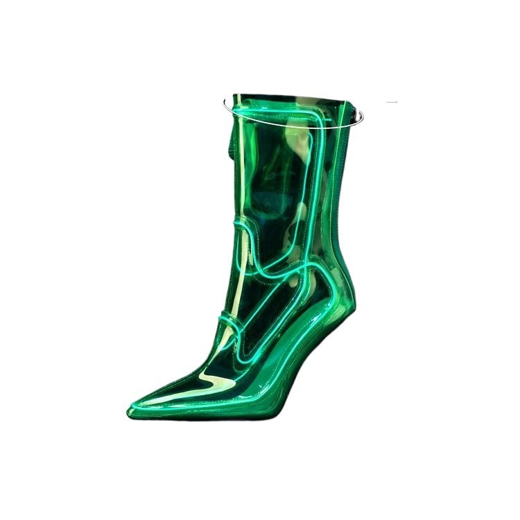 Women LED Flashing Sequin Dance Boots