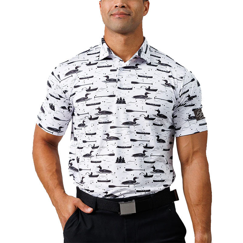 Mens Printed Golf Polo Shirt