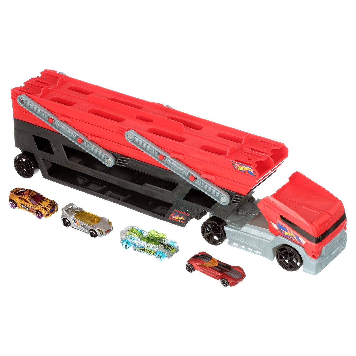 Mega Hauler and 4 Cars Set, Mega Hauler Truck-4 Cars