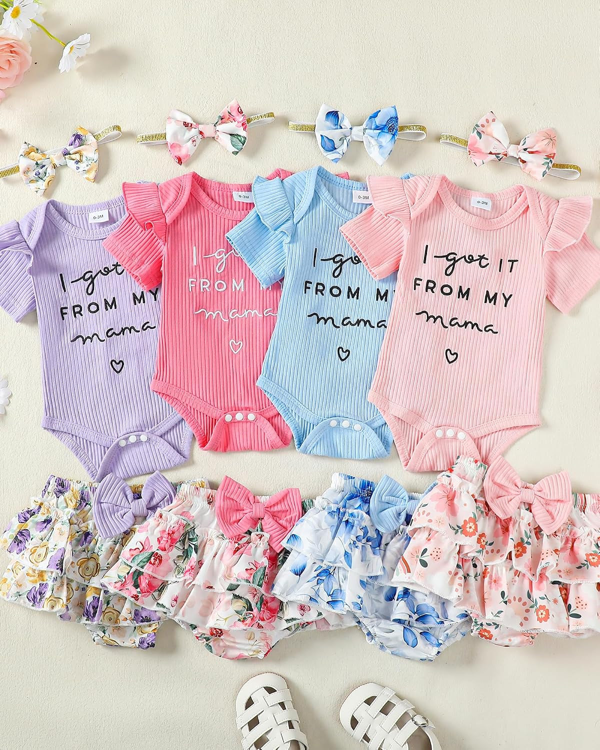 Newborn Infant Baby Girl Clothes Romper Shorts Set Floral Summer Outfits Cute Baby Clothes Girl