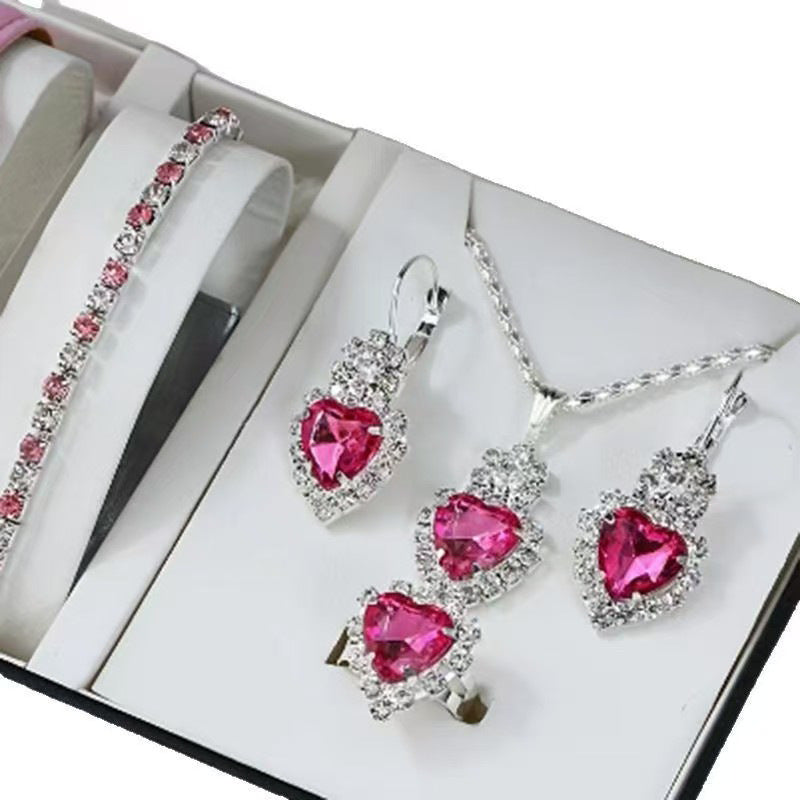 Diamond Encrusted Zircon Jewelry Set