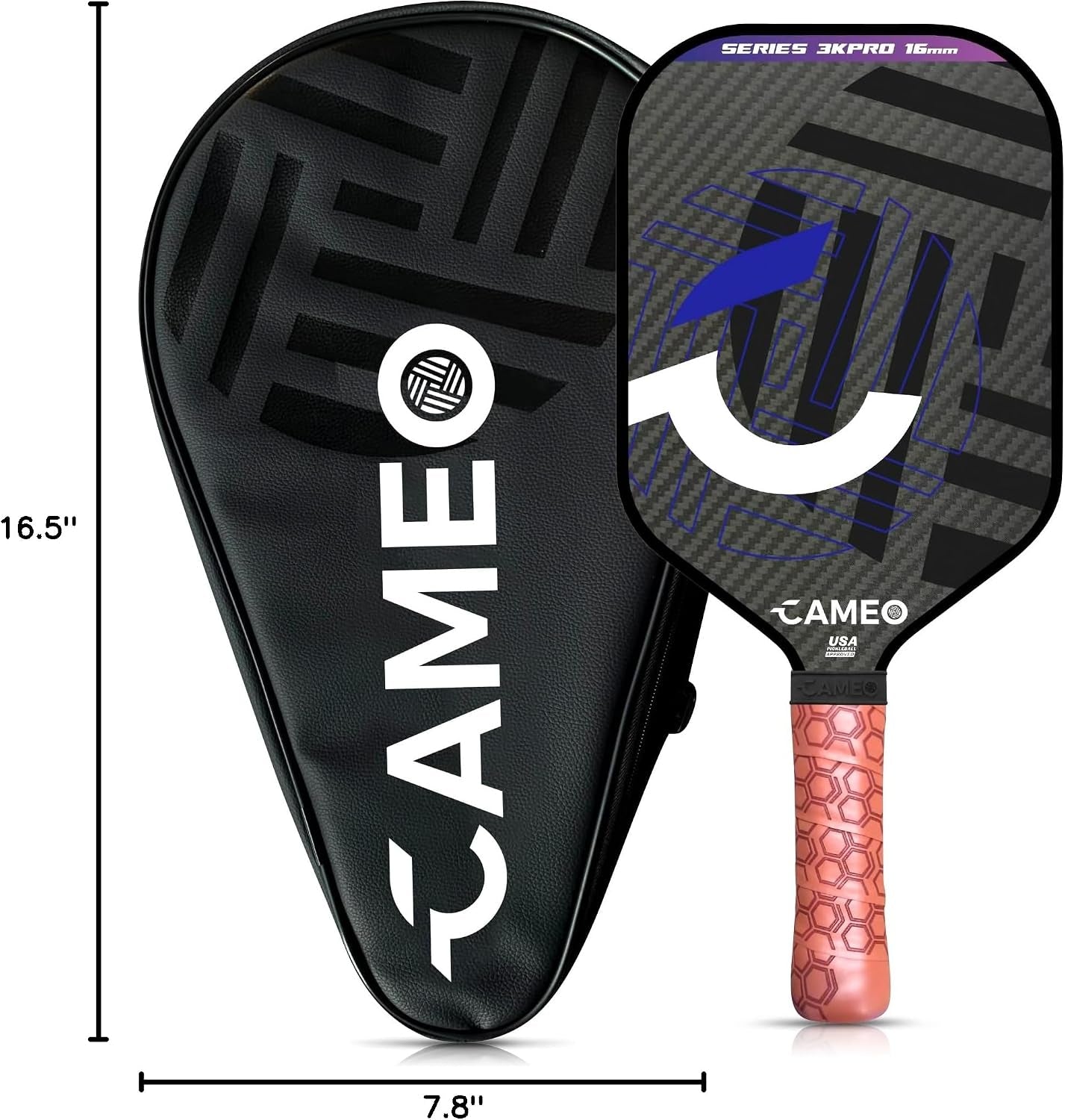 Pickleball Paddles | 3K Graphite Carbon Fiber Pickleball Paddle | 16Mm Pickle Ball Paddle | Pickleball Paddles Carbon Fiber Control & Power | Pickleball Racket Pro | USAPA Approved