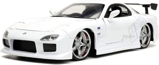 Jada Toys Fast & Furious 1:24 1992 Mazda RX-7 Die-cast Car Toys for Kids and Adults White