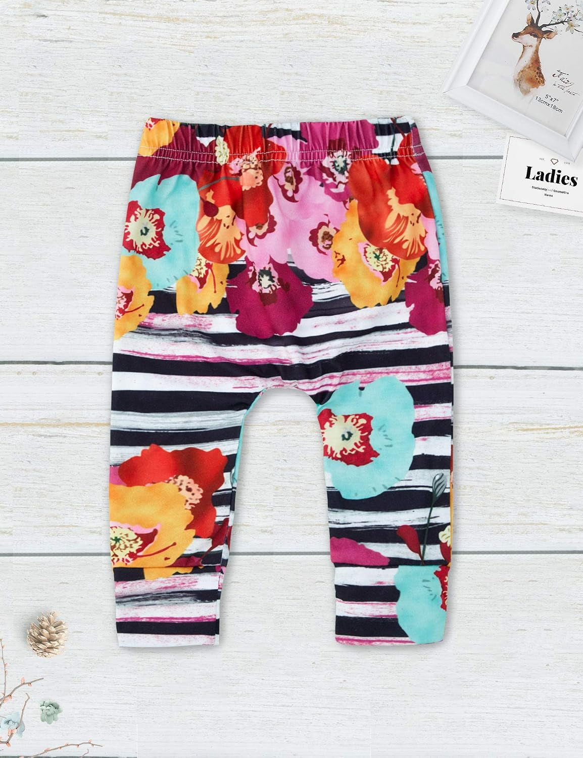 KANGKANG Newborn Baby Girl Clothes Hi I'M New Here Newborn Outfit Infant Romper Floral Pants Cute Baby Girl Outfits 4PC Set